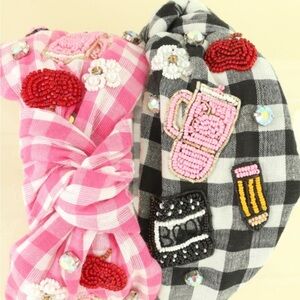 Gingham Embellished Headband